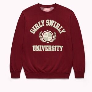 The Toast podcast collegiate Girly Swirly University Maroon Crewneck women’s XL